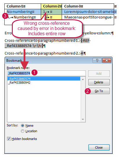update all cross references in word document